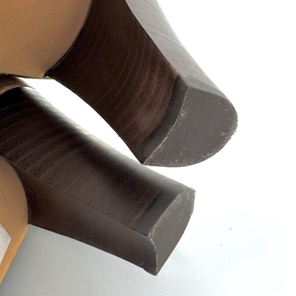 Talbots Margot Block Heel Pumps 9.5 Brown Tweed Leather Womens Shoes Academia - Picture 12 of 16